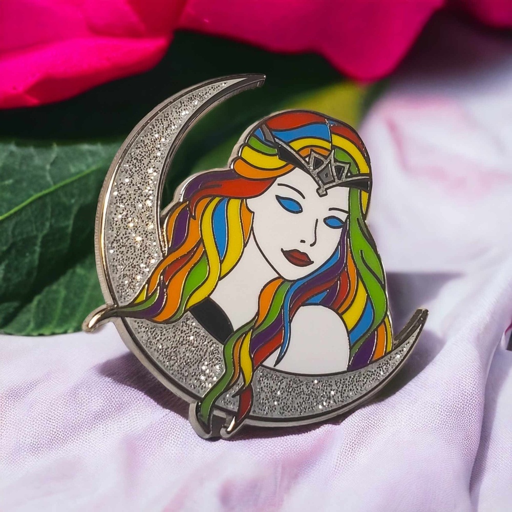 Rainbow Pride Goddess Enamel Pin